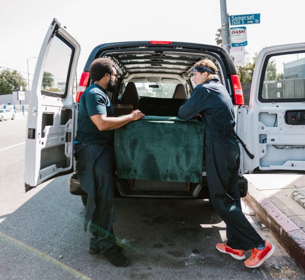 Western Light Services crew loading a van